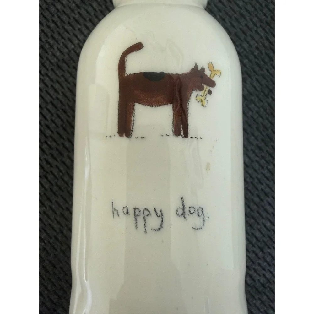 Beth Mueller Ceramic Bud Vases featuring Surprise and Happy Dog Designs